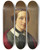 Triptych art skateboard deck of Constantin Hansen Portrt Af Michala Ingerslev F Aagaard Fra Iselingen I Sort Kjole Og Rdt Sjal by Constantin Hansen (1804-1880)