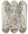 Triptych art skateboard deck of Jan Matejko Bust Of The Devil With An Open Mouth by Jan Matejko (1838-1893)