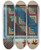 Triptych art skateboard deck of Magnus S Fossum Quilt Log Cabin Pattern by Magnus S Fossum