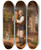 Triptych art skateboard deck of Wojciech Gerson Gardener And A Little Colonel by Wojciech Gerson (1831-1901)