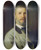 Triptych art skateboard deck of Johann Baptist Reiter Selbstportrt Mit 60 Jahren by Johann Baptist Reiter (1813-1890)