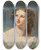 Triptych art skateboard deck of Margaret Sarah Carpenter Portrait Of A Young Lady by Margaret Sarah Carpenter (1793-1872)
