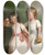 Triptych art skateboard deck of Thomas Hickey Portrait Of Two Children by Thomas Hickey (1741-1824)