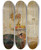 Triptych art skateboard deck of Karoline Kubin Weies Interieur by Karoline Kubin (1870-1942)