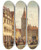 Triptych art skateboard deck of Jacques Franois Carabain Market Day Nuremberg Germany by Jacques Francois Carabain (1834-1933)