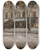 Triptych art skateboard deck of Hugo Birger A Street In Paris Study From Montmartre by Hugo Birger (1854-1887)