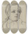 Triptych art skateboard deck of Victor Mller Kopf Eines Jungen Halb Nach Rechts Gewandt by Victor Muller (1829-1871)