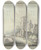 Triptych art skateboard deck of Johann Caspar Zehender Church Ruins By The Water by Johann Caspar Zehender (1742-1805)