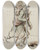 Triptych art skateboard deck of Georges Goursat Sem Soldat La Pipe by Georges Goursat (Sem) (1863-1934)