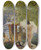 Triptych art skateboard deck of Gaston La Touche Le Bain La Chaste Suzanne by Gaston La Touche (1854-1913)