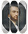 Triptych art skateboard deck of Georg Martin Ignaz Raab Selbstbildnis by Georg Martin Ignaz Raab (1821-1885)