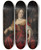 Triptych art skateboard deck of Nicolaes Maes Portrait Of A Lady Wearing A Red Dress by Nicolaes Maes (1634-1693)