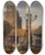 Triptych art skateboard deck of Wijnand Nuijen A Fish Market by Wijnand Nuijen (1813-1839)