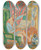 Triptych art skateboard deck of Zygmunt Waliszewski Don Quixote In An Armchair by Zygmunt Waliszewski (1897-1936)