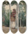 Triptych art skateboard deck of Winslow Homer Under A Palm Tree by Winslow Homer (1836-1910)