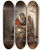Triptych art skateboard deck of Nicolaes Maes De Spinster by Nicolaes Maes (1634-1693)