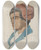 Triptych art skateboard deck of Lorenz Frlich Head Study Of A Fisherman From Capri by Lorenz Frolich (1820-1908)
