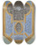 Triptych art skateboard deck of Julesedmondcharles Lachaise Design For The Decoration Of A Ceiling With Rinceaux by Jules-Edmond-Charles Lachaise (1897)