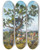Triptych art skateboard deck of Georges Washington Cavaliers Au Repos by Georges Washington (1827-1901)