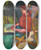 Triptych art skateboard deck of Jean Pesk Lecture Dans Le Transat by Jean Peske (1870-1949)