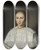 Triptych art skateboard deck of Dirck Dircksz Van Santvoort Portrait Of A Lady_1 by Dirck Dircksz Van Santvoort (1610-1680)