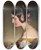 Triptych art skateboard deck of Friedrich Von Amerling The Letter by Friedrich Von Amerling (1803-1887)