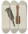 Triptych art skateboard deck of Albert Rudin Sausage Stuffer And Funnel by Albert Rudin
