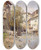 Triptych art skateboard deck of Mariano Barbasn Landscape With A Village On The Outskirts Of Rome by Mariano Barbasan (1864-1924)