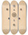 Triptych art skateboard deck of John H Tercuzzi Buttons_2 by John H Tercuzzi