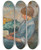 Triptych art skateboard deck of Georges Despagnat La Lecture En Plein Air by Georges d'Espagnat (1870-1950)