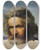 Triptych art skateboard deck of Karl Friedrich Lessing Study Of A Bearded Man by Karl Friedrich Lessing (1808-1880)
