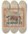 Triptych art skateboard deck of Elmer Weise Crossstitch Antimacassar by Elmer Weise