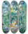 Triptych art skateboard deck of Paul Czanne Forest Scene Path From Mas Jolie To Chteau Noir by Paul Cezanne (1839-1906)