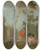 Triptych art skateboard deck of Norbert Joseph Carl Grund Lady On A Swing Gallant Scene In The Park I by Norbert Joseph Carl Grund (1717-1767)