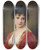 Triptych art skateboard deck of Eugen Von Blaas Portrait Einer Jungen Frau by Eugen Von Blaas (1843-1931)