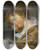 Triptych art skateboard deck of Jeanbaptiste Greuze A Boy Asleep On A Table by Jean-Baptiste Greuze (1725-1805)