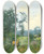 Triptych art skateboard deck of Josef Schmitzberger Rehkitz by Josef Schmitzberger (1851-1930)