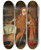 Triptych art skateboard deck of Eduard Von Grtzner Falstaff With A Sword Wine Jug And Glass by Eduard Von Grutzner (1848-1925)