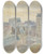 Triptych art skateboard deck of Albert Edelfelt View Of The Artists Studio In Paris by Albert Edelfelt (1854-1905)