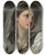 Triptych art skateboard deck of Jeanbaptiste Greuze Head Of A Young Woman_2 by Jean-Baptiste Greuze (1725-1805)