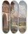 Triptych art skateboard deck of Carl Franz Emanuel Haunold Blick Auf Den Hallsttter Friedhof by Carl Franz Emanuel Haunold (1832-1911)