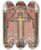 Triptych art skateboard deck of American 20Th Century Plate 13 Designs With Cross Chimayo From Portfolio Spanish Colonial Designs Of New Mexico by American 20Th Century