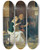 Triptych art skateboard deck of Carl Riedel Vorleserin by Carl Riedel (1830-1906)