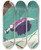 Triptych art skateboard deck of Charles Martin La Morte Damour Modes Et Manires De Torquate by Charles Martin (1884-1934)
