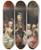 Triptych art skateboard deck of Martin Van Meytens Joseph Ii Als Kronprinz Mit Sechs Geschwistern by Martin Van Meytens (1695-1770)