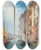 Triptych art skateboard deck of William Callow A Gondola On The Grand Canal Venice_1 by William Callow (1812-1908)