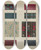 Triptych art skateboard deck of Frances Lichten Materials From Patchwork Bedspread_8 by Frances Lichten (1889-1961)