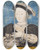 Triptych art skateboard deck of Hans Holbein The Younger Portrait Of A Boy With A Marmoset by Hans Holbein The Younger (1497-1543)