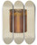 Triptych art skateboard deck of John Hall Toleware Vase by John Hall