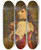 Triptych art skateboard deck of Jules Salleswagner Young Woman With A Squirrel by Jules Salles Wagner (1814-1898)